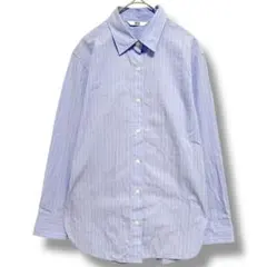 ユニクロ シャツ ストライプ XS ブルー コットン 羽織 きれいめ