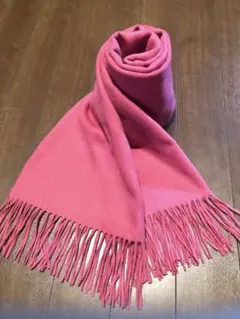 【新品】上質カシミヤ100%☆大判ストール(フューシャピンク系)