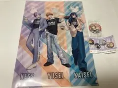 にじさんじ　くら寿司　クリアファイル　缶バッジ　ルスタリオ　ネス　遊征　魁星