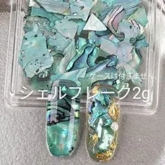 ネイル　レジン　シェルフレーク　エメラルド　天然貝殻のサムネイル