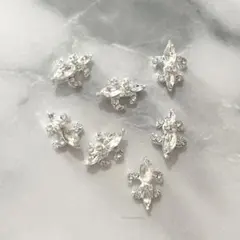 【7個セット】ネイルパーツ シルバー 綺麗め
