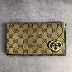 GUCCI Lovely Line GG Wallet Brown Heart