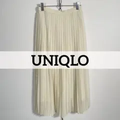 ★UNIQLO シフォン プリーツロングスカート オフホワイト サイズM