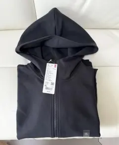 【新品】ユニクロ ドライスウェットフルジップパーカ ブラック XLパーカー