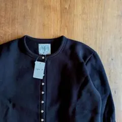 新品 定番 定価25,300円 カーディガン プレッション 黒 裏起毛