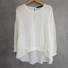 ZARA WOMAN 長袖 ブラウス ホワイト S フィッシュテール