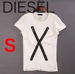 D9818◾️ディーゼル　ファスナーデザイン ダメージ加工Tシャツ