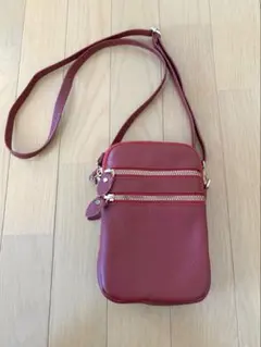 本革レザー✨赤色 ショルダーバッグ
