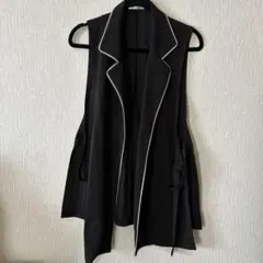 ブラック ベスト ノースリーブベスト ジャケット