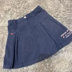 メゾピアノ　mezzo piano デニムブルー プリーツスカート　130