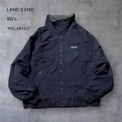 2103 古着90sランズエンドウォームアップジャケットソリッド短丈ポーラテック
