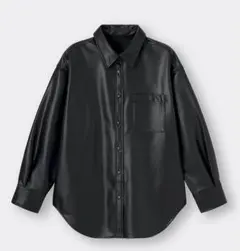 【新品未使用】GU フェイクレザーオーバーサイズシャツ Mサイズ