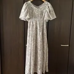 GRLグレイル/花柄Vネックバックレースアップフレアワンピース［mc069］