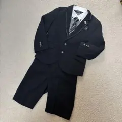 美品☆男の子フォーマルスーツ 120 黒 5点セット ミチコ ロンドン コシノ