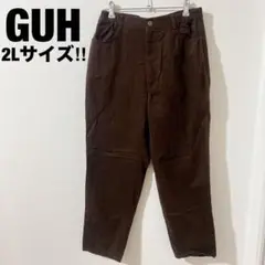 GUH 美品☆ ワイドパンツ 大きいサイズ 2L ブラウン レディース