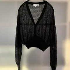 LAKOLE メッシュ ブラック カーディガン Mのサムネイル