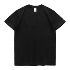 在庫処分ヘビーウェイトコットン半袖Tシャツ 無地ブラック　Lサイズ　男女兼用