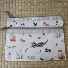 る*)様 LeSportsac 猫柄ポーチ 2ポケット
