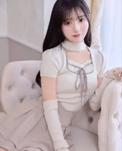 ミシェルマカロン チョーカーニットトップス XS
