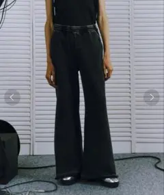 HARE 【SET UP対応】ピグメントスウェットワイドパンツ ブラック