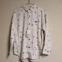 CUBESUGAR新品タグ付き　細コールテン　フラッグプリント長袖BIGシャツМ