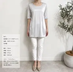 ラエフ 前身頃インナー付Tシャツ やや光沢 ツルツル 日本製 M相当10221のサムネイル