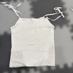 ホワイトリブ編みキャミソール