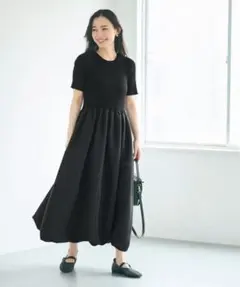 半袖切り替えワンピース