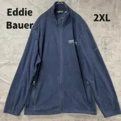 エディーバウアー メンズフリースジャケット 2XL 濃紺 ジップ 薄手【7270