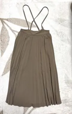 GU ジーユー プリーツサスペンダー付きスカート M ブラウン