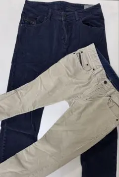 DIESEL ディーゼル　コーデュロイ　ネイビー　ベージュ