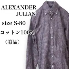 【美品】アレキサンダージュリダン　スリム　綿100% レギュラーカラーシャツ