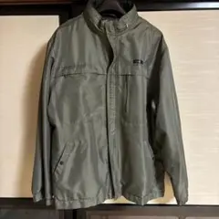 DUNLOP メンズ　ナイロンジャケット Lサイズ オリーブグリーン　フード内蔵