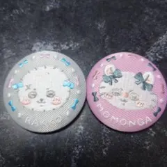 ちいかわ 刺繍缶バッジ　ラッコ　モモンガ
