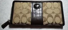 【美品】　COACH コーチ　長財布　シグネチャー　レディース