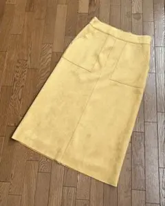 スエード風 タイトスカート イエロー 美品