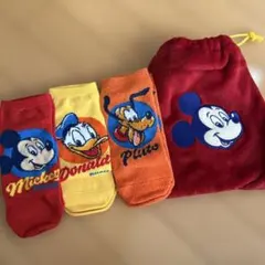 靴下　巾着　23〜25センチ　Disney ミッキー　ドナルド　プルート