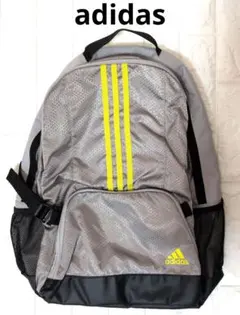 adidas リュック グレー/イエロー　アディダス　グレー　イエロー　ロゴ