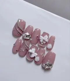 ガーリーリボンネイル