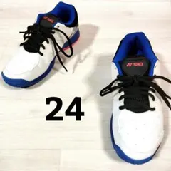 ヨネックス パワークッション 205 軽量 テニスシューズ 24 白 YONEX