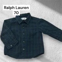 ラルフローレン　チェックシャツ 緑　70