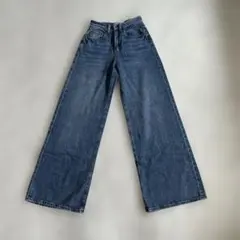 H&Mダークブルーワイドレッグデニム
