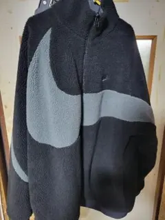Nike フリースジャケット Lサイズ ブラック/グレー　ボアジャケット