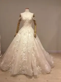 YNSWEDDINGアイボリーオフショルダーウェディングドレス