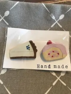 ハンドメイドブローチ　ケーキセット