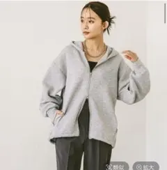 グローバルワーク　ライトクッションZIPフーディ 杢グレー　Lサイズ