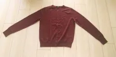 UNIQLO　バーガンディ 長袖カーディガン Mサイズ　ウール100%