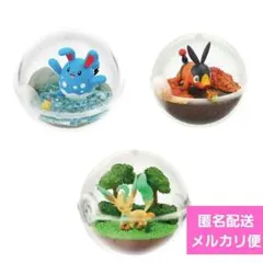 ポケモン　テラリウム14　リーフィア　ポカブ　マリルリ