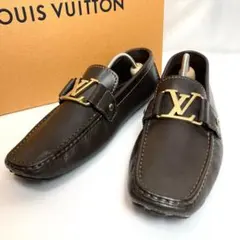 超美品》ルイヴィトン ホッケンハイム LVロゴ ドライビングシューズ 赤