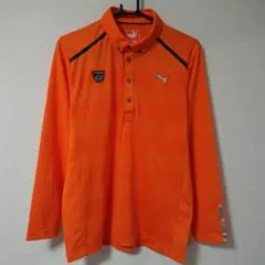 良品 PUMA GOLF プーマ ゴルフ 長袖 ポロシャツ オレンジ M